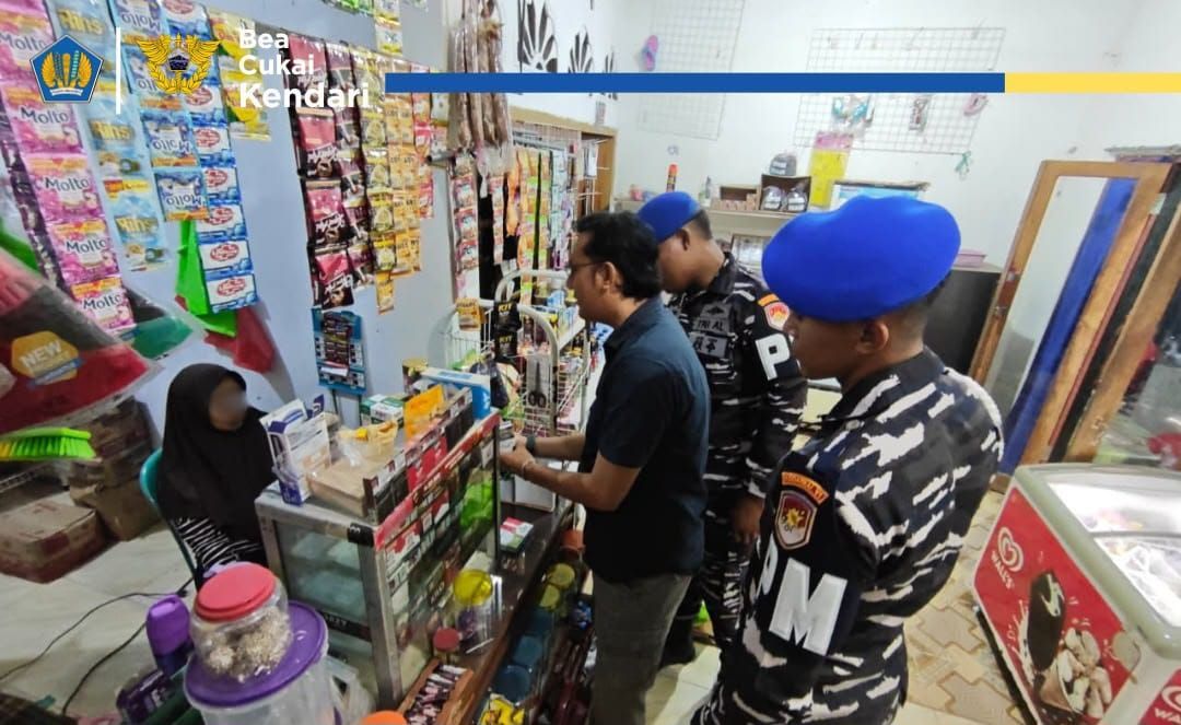Beacukai Kendari Bersama Tim Gabungan Gelar Oprasi Sasar Toko Eceran, Sita Hampir 19 Ribu Batang Rokok Ilegal