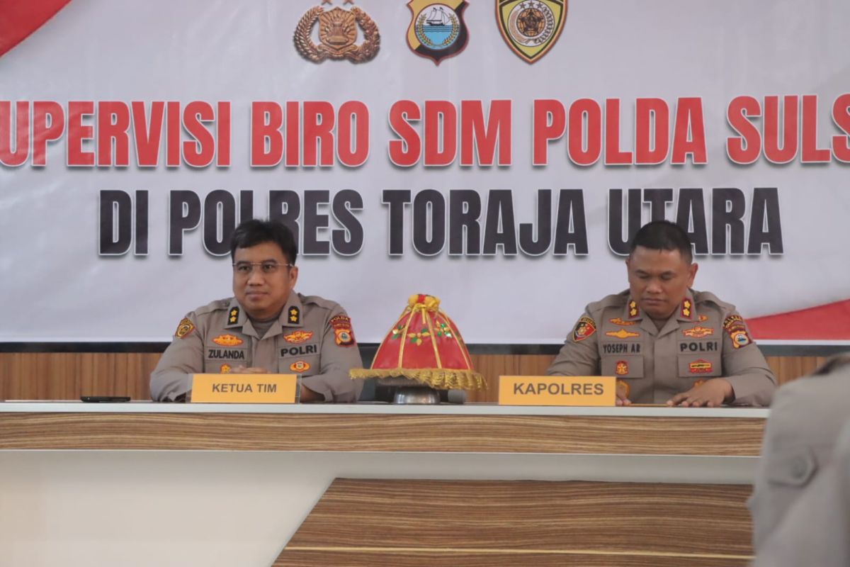 Mantapkan Tata Kelola Personel, Kapolres Toraja Utara Sambut Tim Supervisi Biro SDM Polda Sulsel