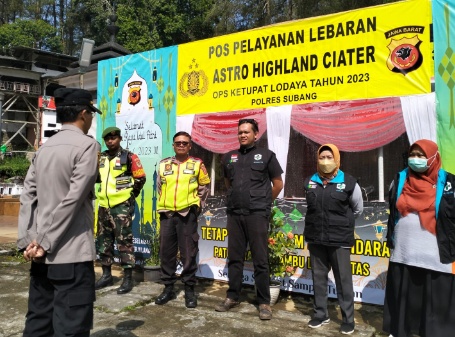 Apel Pratugas Dalam Rangka Pengamanan Ops Ketupat Lodaya 2023 di Pos Pelayanan Lebaran Astro Highland Ciater