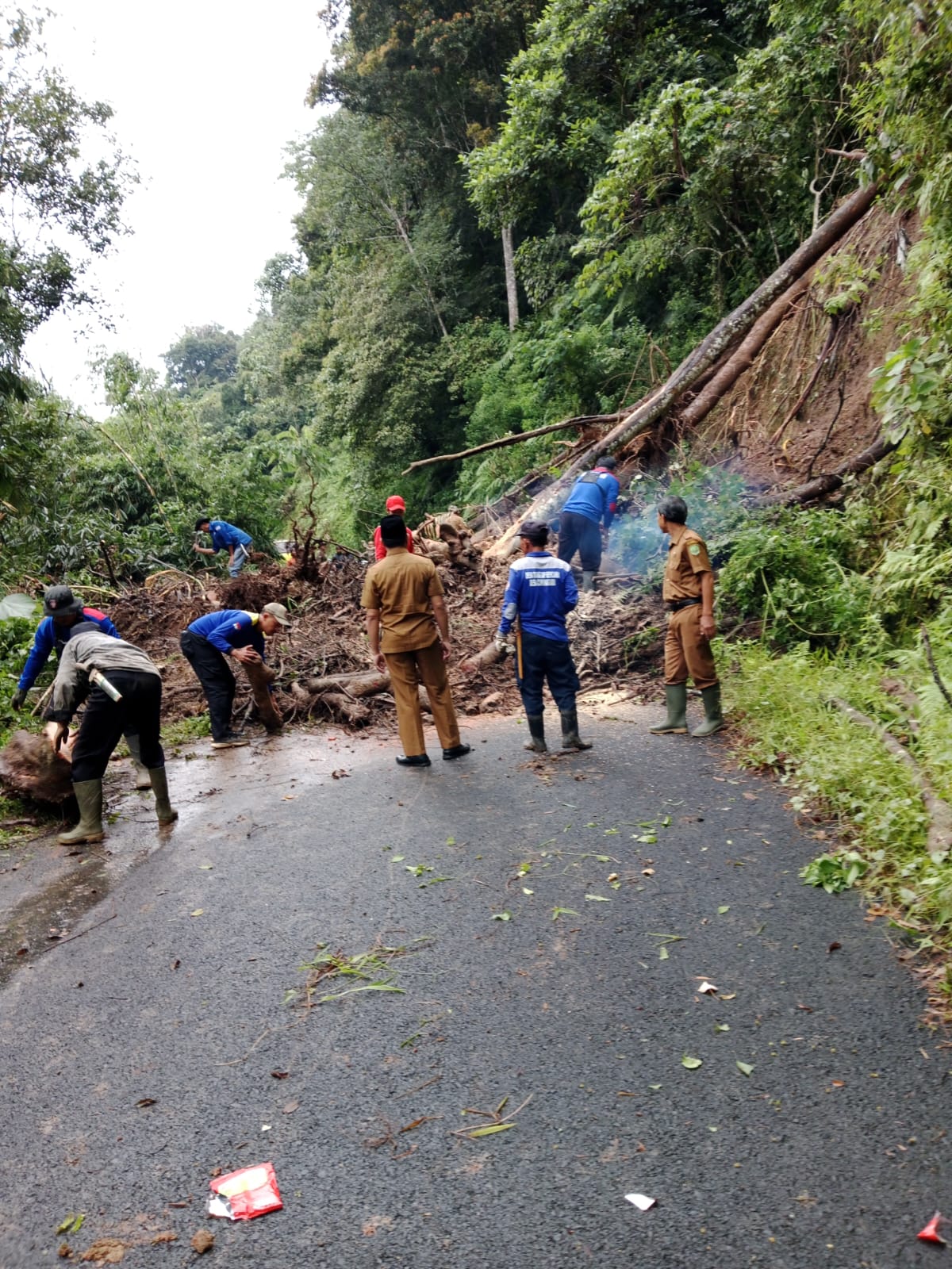 Bencana Longsor Jalan Bukanagara Kec.Cisalak,Ditangani BPBD,Muspika,TAGANA Desa Cupunagara Dan Warga