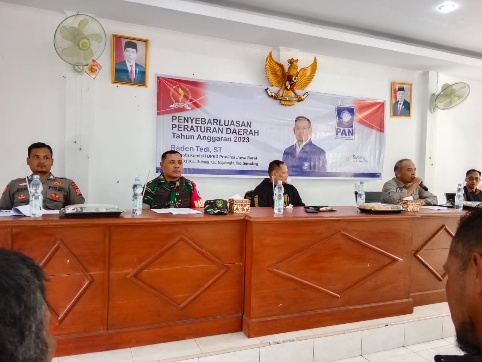 Bhabinkamtibmas Desa Tanjungsiang menghadiri Silaturahmi & Sosialisasi Anggota DPRD Provinsi Jabar Ke Desa  Tanjungsiang Kec. Tanjungsiang,  Wilkum Polsek Tanjungsiang, Polres Subang