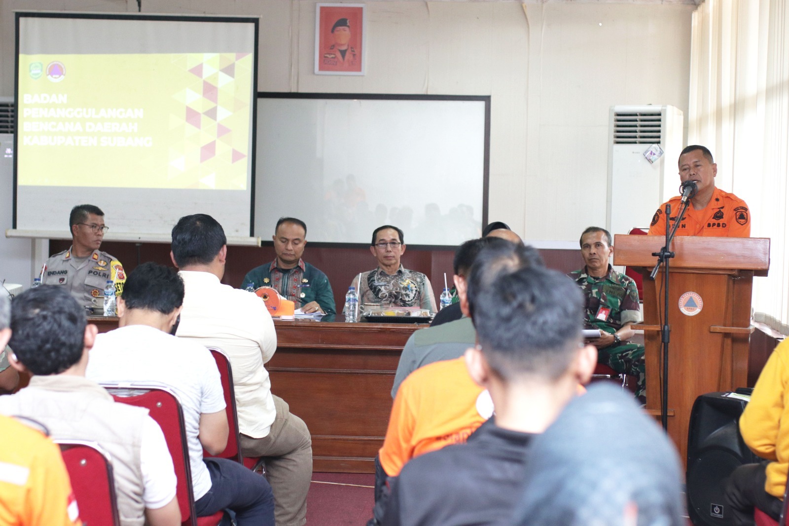 BPBD adakan Rakor Kebencanaan Tingkat Kab. Subang dihadiri Penjabat Bupati Subang dan Sekda.