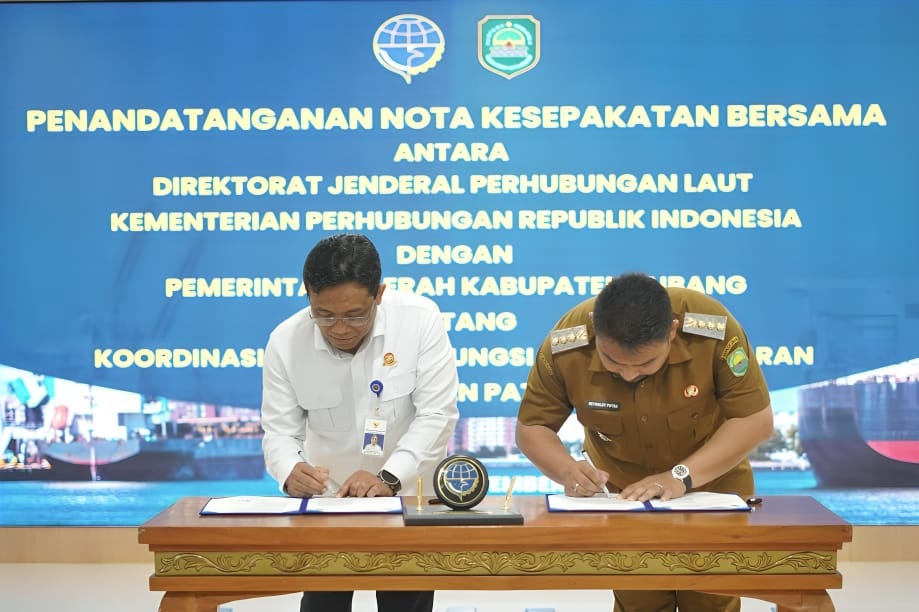 BUPATI SUBANG HADIRI PENANDATANGANAN NOTA KESEPAKATAN BERSAMA DENGAN  DIREKTORAT JENDERAL PERHUBUNGAN LAUT