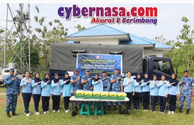 CYBERNASA TV : Bantu Kesulitan Masyarakat Sekitar Lanud Haluoleo Gelar Gerakan Pangan Murah Sediakan 3 Ton Beras SPHP Bulog