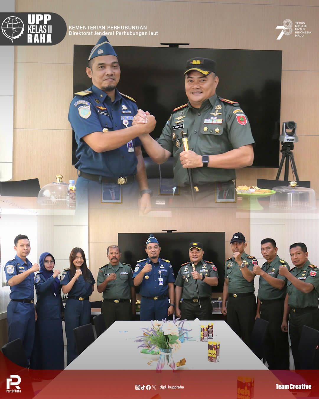 Dandim 1416/Muna Letkol Inf Gilles R.B Hogendorp, S.I.P Silaturahim Ke Kantor Unit Penyelenggara Pelabuhan Kelas II Raha