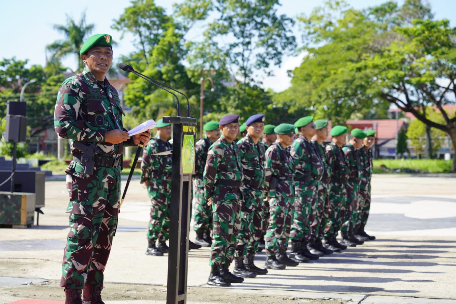 Danrem 143/HO Pimpin Apel Gelar Kesiapan TNI pada PAM Pemilu Tahun 2024 Wilayah Korem 143/HO
