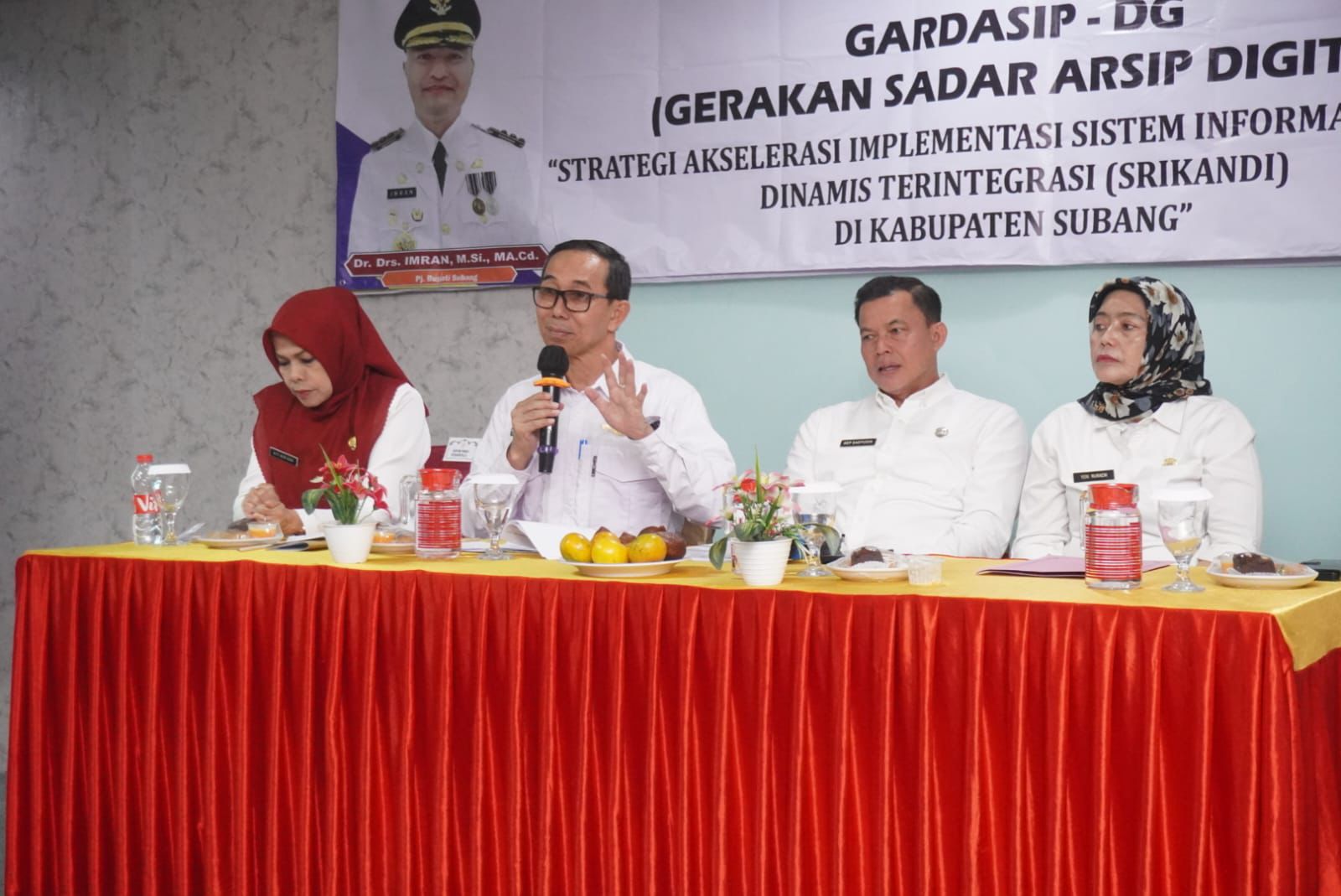 Dirjen Tanaman Pangan Kementan di Sambut Sekda Subang dalam rangka Rapat Koordinasi Percepatan Tanam Padi Bulan Agustus 2024