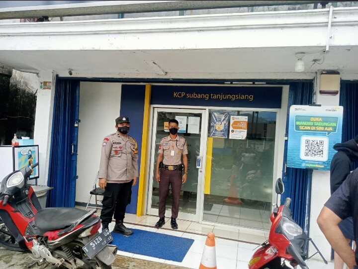 Disiang hari Piket Polsek Tanjungsiang melaksanakan kontrol Perbankan diwilayahnya