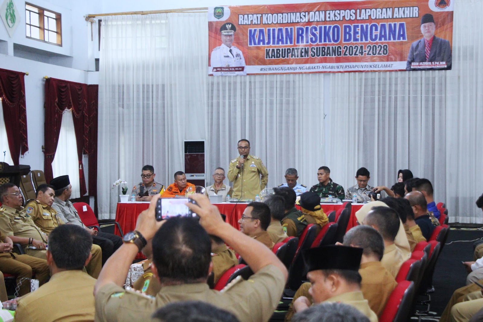 Hadiri Rakor Kajian Risiko Bencana, Pj. Bupati Subang: “Masyarakat Harus Mulai Peduli Terhadap Bencana”