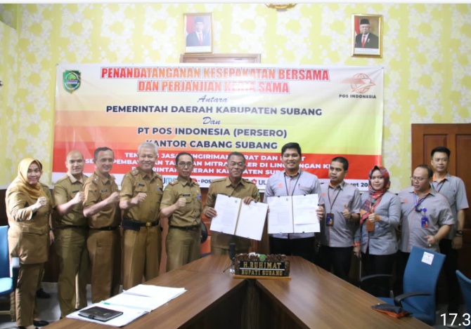Jalin Kerjasama dengan PT. Pos Indonesia, Kang Jimat Harap dapat membantu Pembangunan