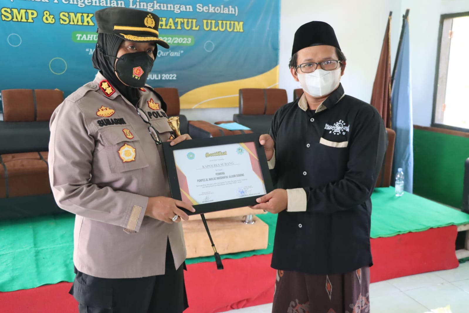 Kapolres Subang memberikan sosialisasi pentingnya Prokes