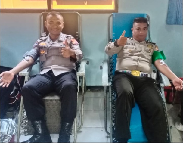 Kapolsek Pagaden Pimpin Giat Donor Darah Di SMK Negeri 1 Pagaden