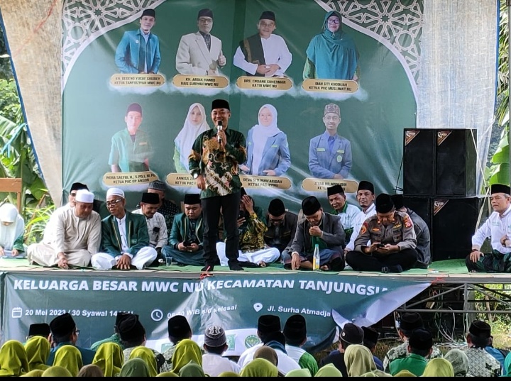 Kapolsek Tanjungsiang Bersama FORKOPINCAM Kecamatan Tanjungsiang Menghadiri Halal Bi Halal MWC NU Se Kecamatan Tanjungsiang