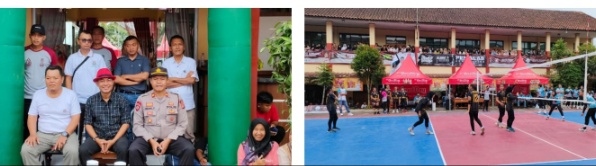 Kapolsek Tanjungsiang Bersama FORKOPINCAM Kecamatan Tanjungsiang Monitoring Pengamanan Turnamen Bola Volly Tingkat SMPN/MTs Se Jawa Barat Wilkum Polsek Tanjungsiang