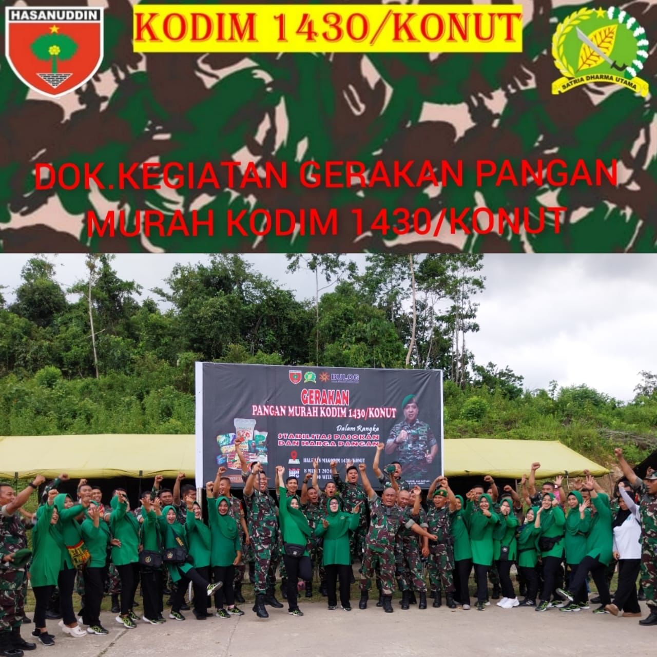 Kodim 1430/Konawe Utara Laksanakan Gerakan Pangan Murah