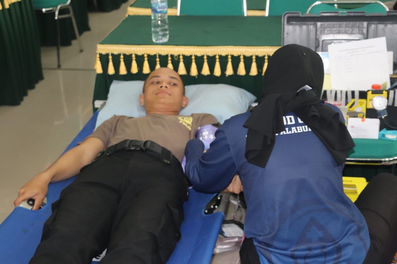 Kumpulkan Sampai 2131 Labu Darah, Kontribusi Polisi dalam Palabuhanratu Donor Darah