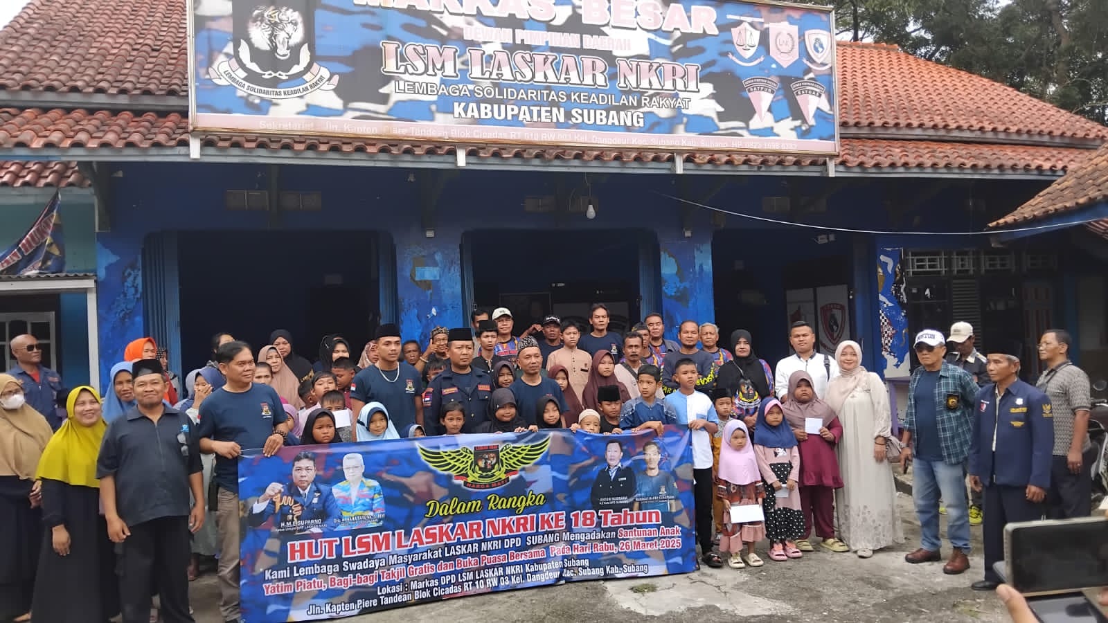 LSM Laskar NKRI DPD Subang Gelar Milad Yang Ke-18 Tahun Dengan Berbagi Santunan Anak Yatim