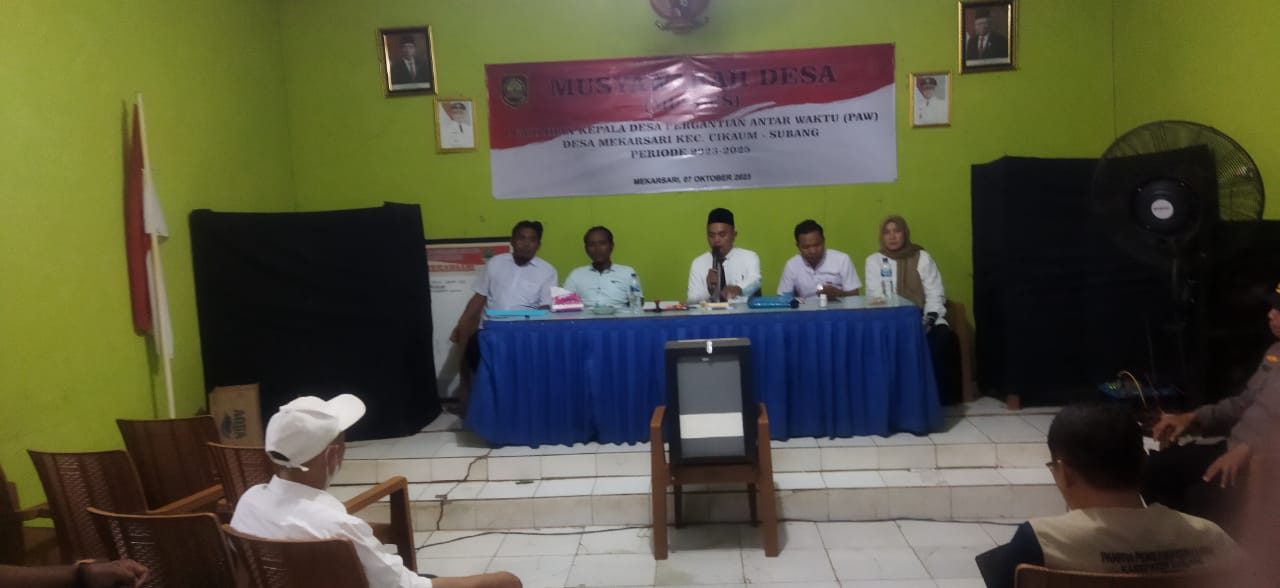 Pelaksana Pemilihan kepala Desa PAW Desa Mekarsari  Kecamatan Cikaum Berjalan Sukses