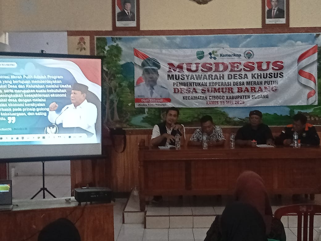 Pemdes Desa Sumurbarang Mengadakan Pra - Musdesus Pembentukan Koperasi Desa Merah Putih