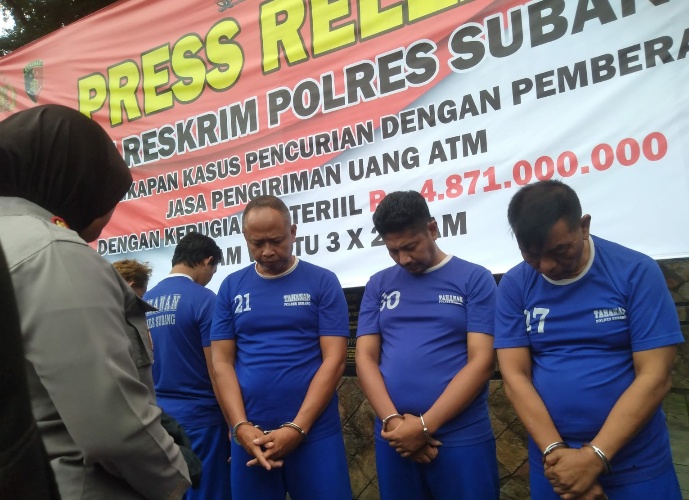 Perampok Uang Hampir 5 Milyar Berhasil Diamankan Sat Reskrim Polres Subang
