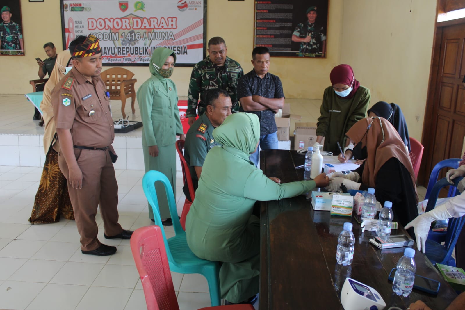 Peringati HUT RI Ke-78,Kodim 1416/Muna Gelar Donor Darah