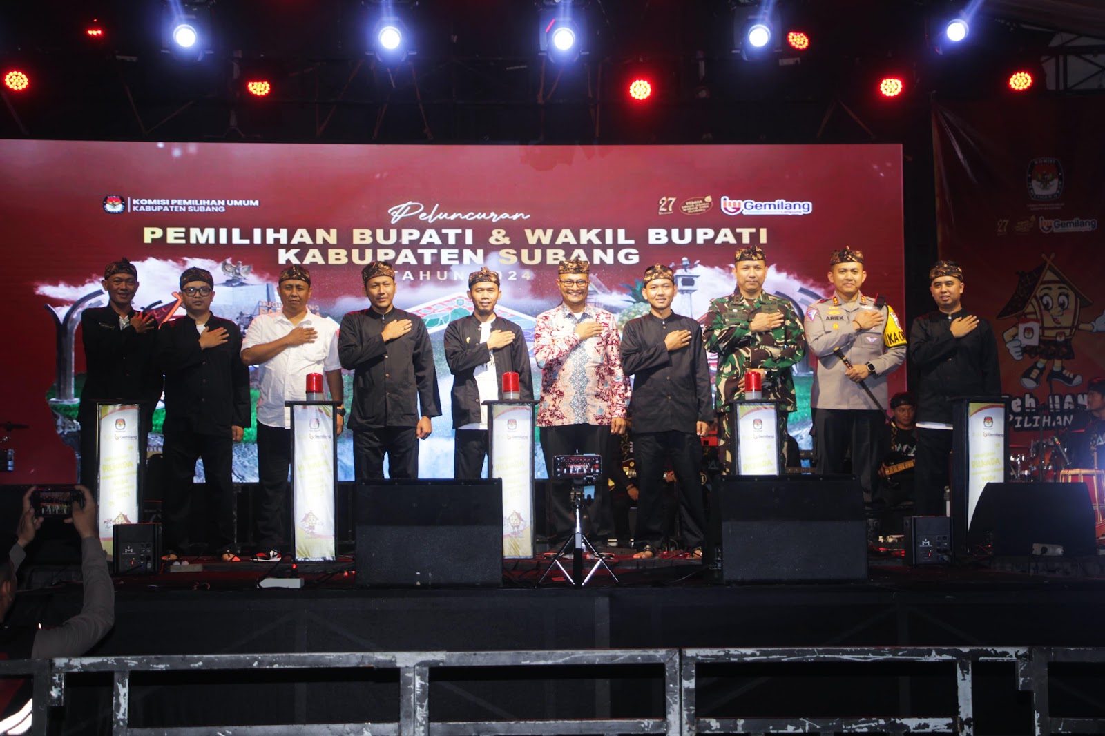 Pj. Bupati Subang Hadiri Peluncuran Pemilihan Bupati dan Wakil Bupati Kabupaten Subang tahun 2024 yang diselenggarakan KPUD Subang