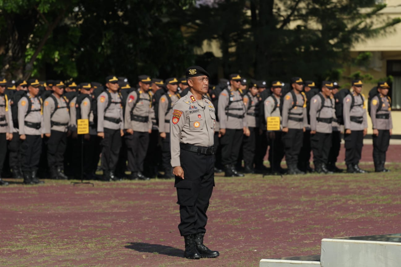 Polda Sultra Laksanakan Apel Gelar Pasukan Pengamanan Pemilu 2024