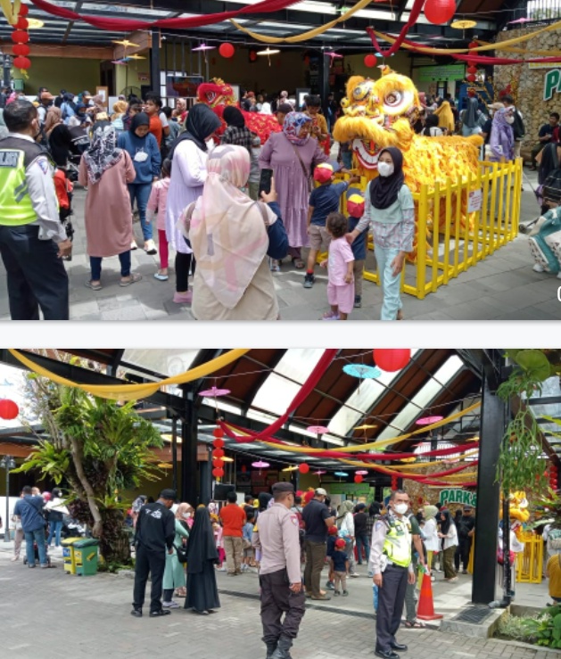 Polisi Monitoring Liburan Perayaan Tahun Baru Imlek 2574 Kongzoli Tahun 2023 Masehi