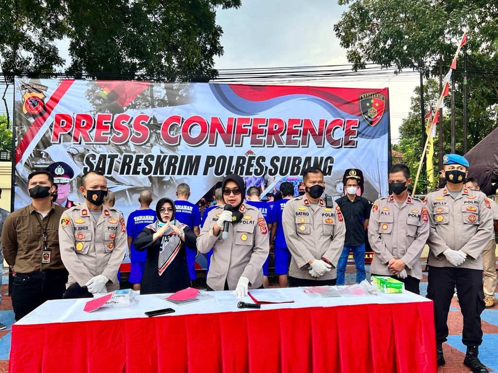 Polres Subang Berhasil Amankan 6 Orang Pelaku Pencurian Kendaraan Sepeda Motor