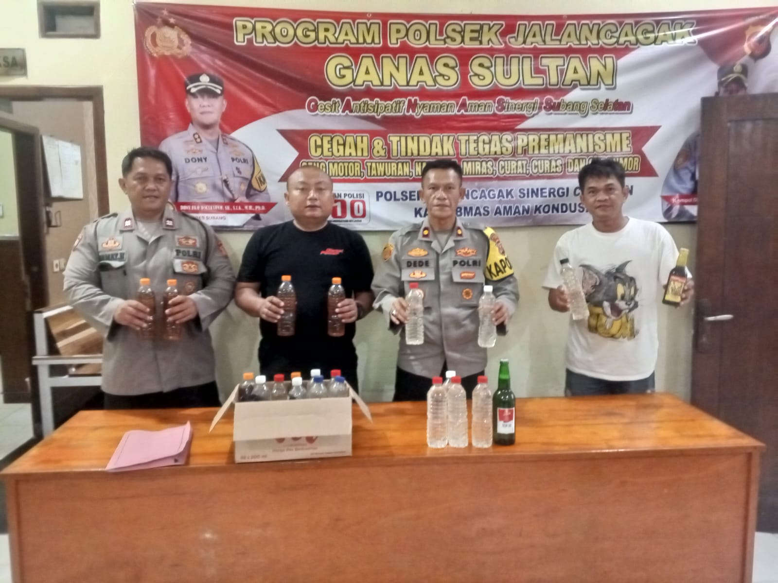 Polsek Jalan Cagak Konsisten Zero Miras, Gencar Razia miras ilegal