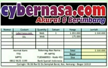 Proposal Permohonan Bantuan Perpanjangan Server Cybernasa.com Bersipat Resmi