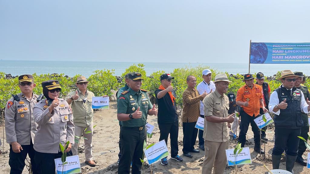 Sambut Hari Mangrove Sedunia Kapolres Subang Dampingi Kang Emil Bareng Jajaran Forkopimda Subang