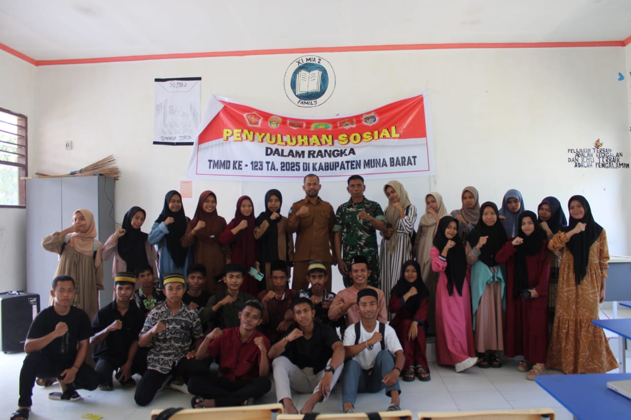 Satgas TMMD 123 Kodim 1416/Muna Sosialisasikan Bela Negara