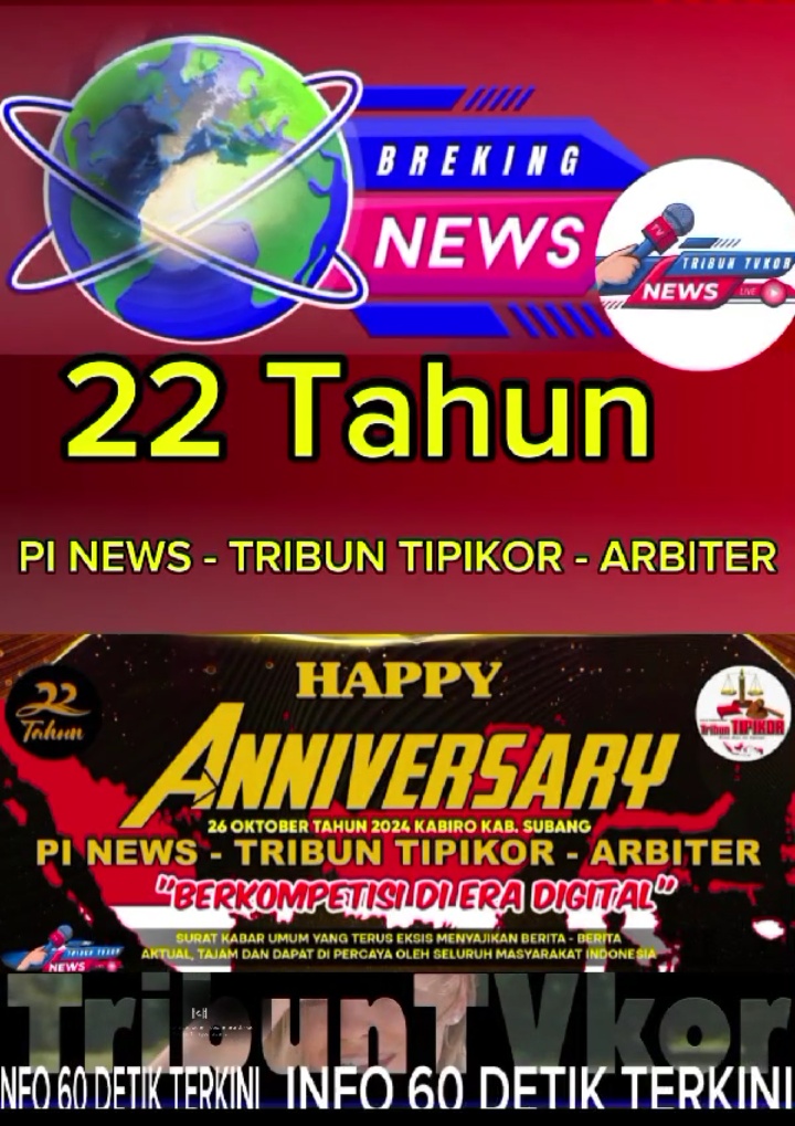 Segenap Redaksi Cybernasa Mengucapkan Selamat Ulang Tahun Tribun Tipikor Ke 22 Semoga Sukses