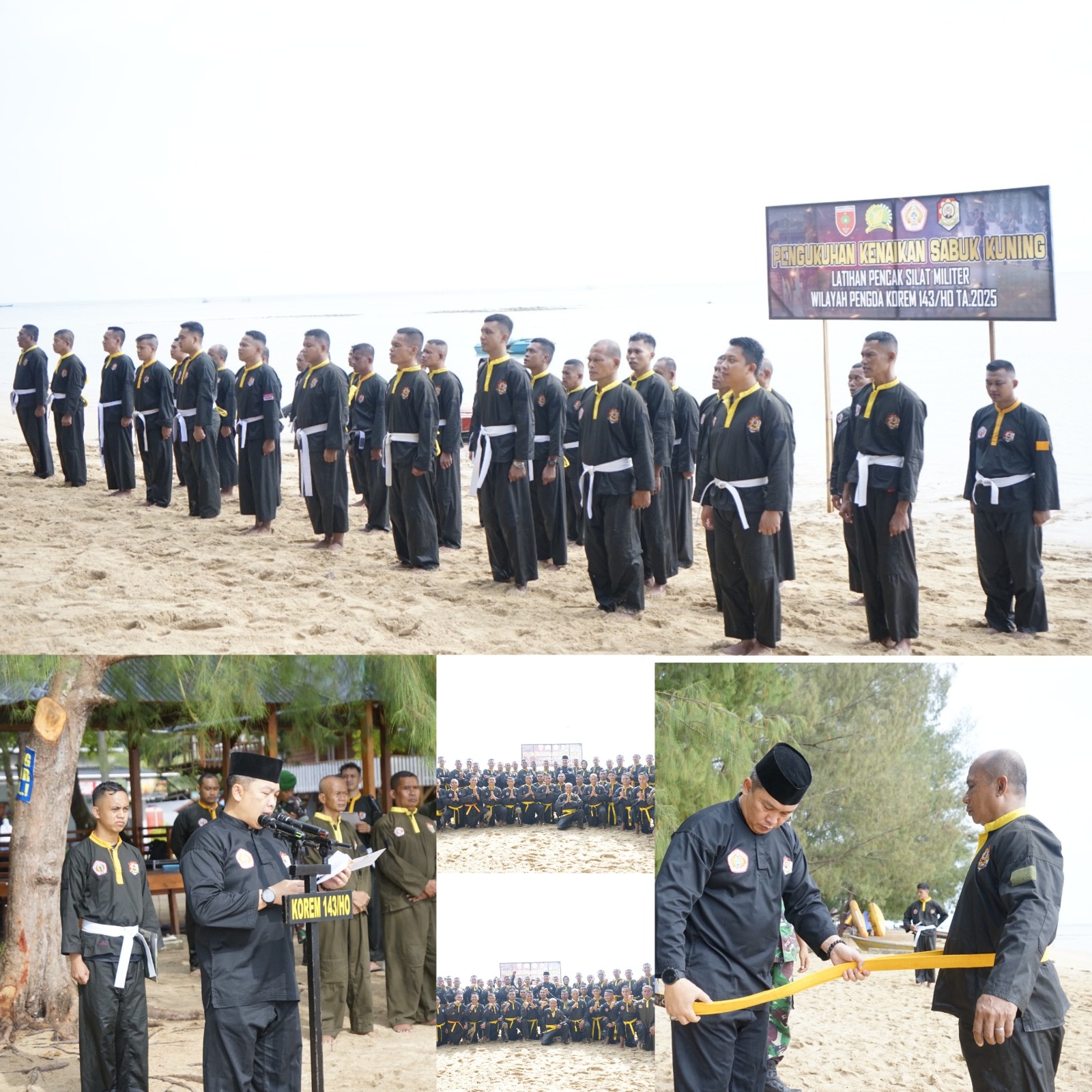 Semangat Kesatria, Prajurit Jajaran Korem 143/HO Ikuti Uji Kenaikan Tingkat Pencak Silat Militer
