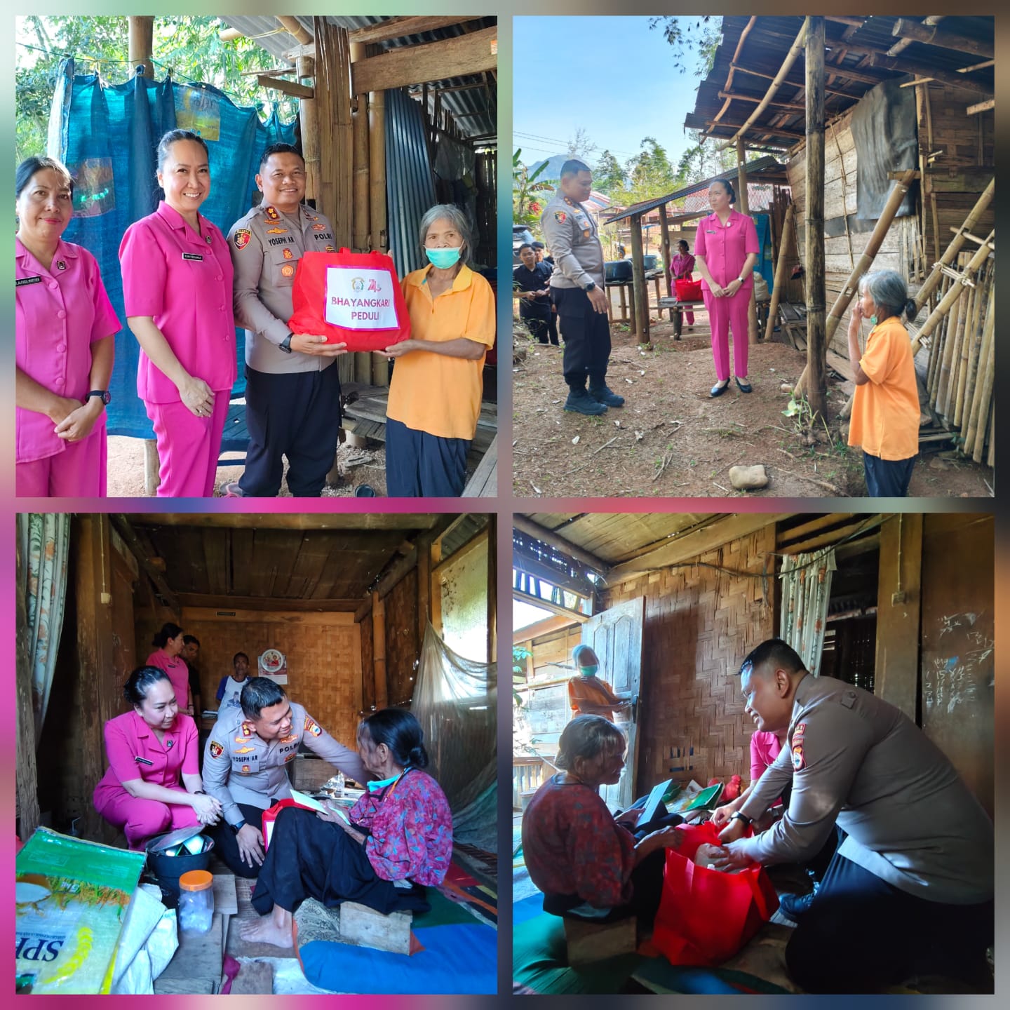 Senyum Haru Dua Lansia di Kesu, Polres Toraja Utara dan Bhayangkari Kembali Berbagi Kasih Semarakkan Hari Kemerdekaan