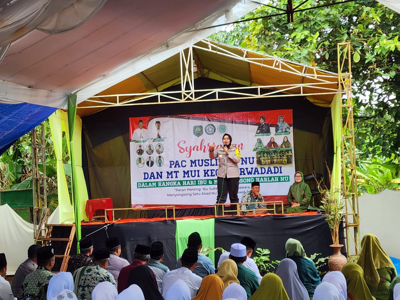 Silahturahmi dan Sosialisasi Kamtibmas ke Ibu-ibu Majelis Ta'lim Kapolres Subang Hadiri Pengajian Muslimat NU Purwadadi