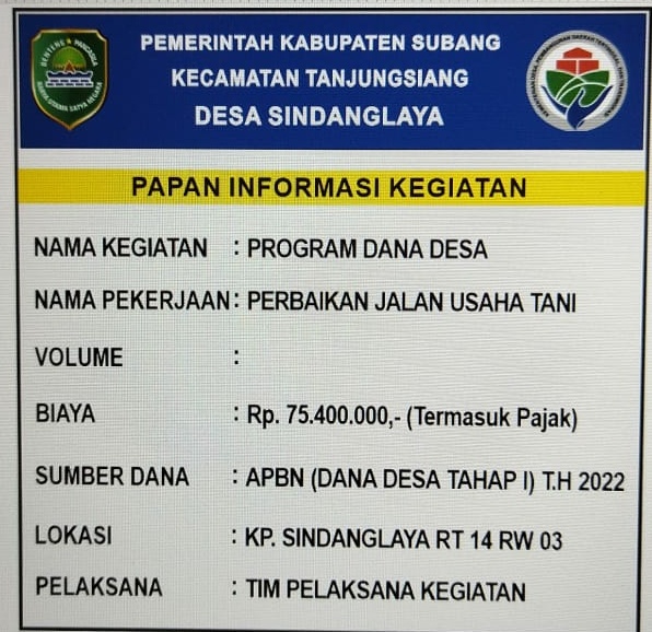 Terkait Perbaikan Jalan Usaha Tani, Kades Sindanglaya  Bantah Tudingan Proyek Pelesteran Jalan  Jadi Ajang Korupsi