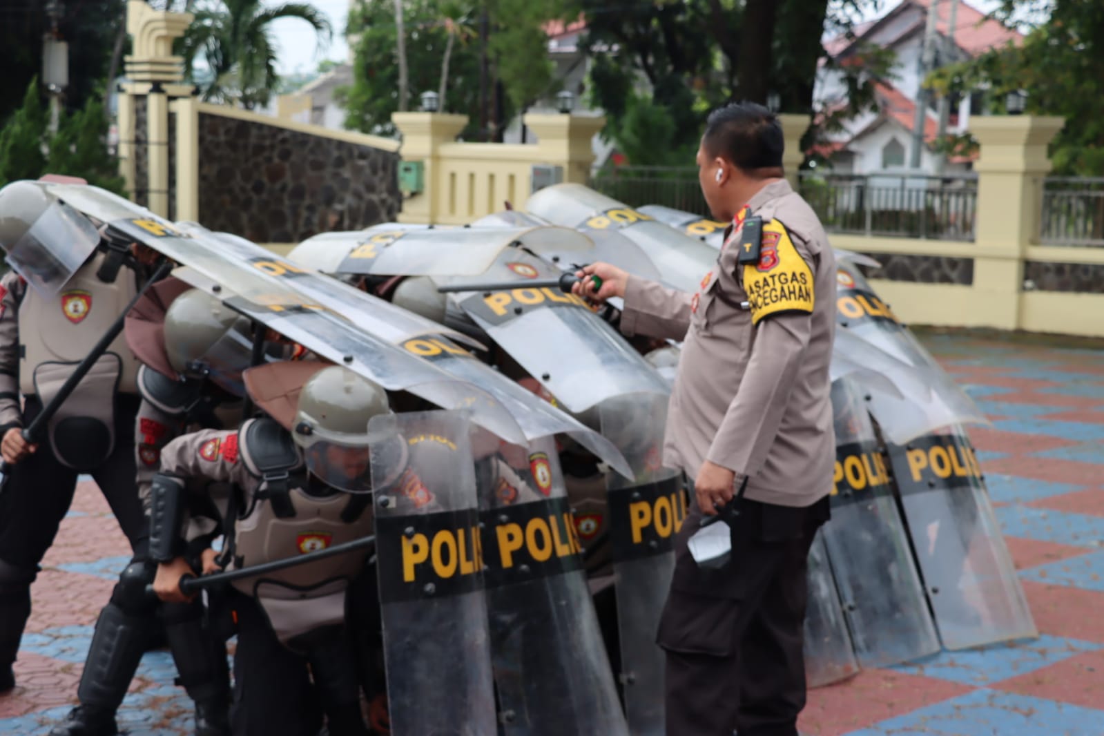 Tingkatkan Kemampuan Pengendalian Masa Sat Samapta Polres Subang Laksanakan Latihan