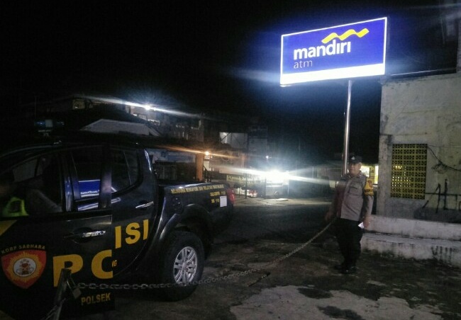 Unit Patroli Kontrol Objek Vital Perbankan Bank BRI dan Bank Mandiri Tanjungsiang