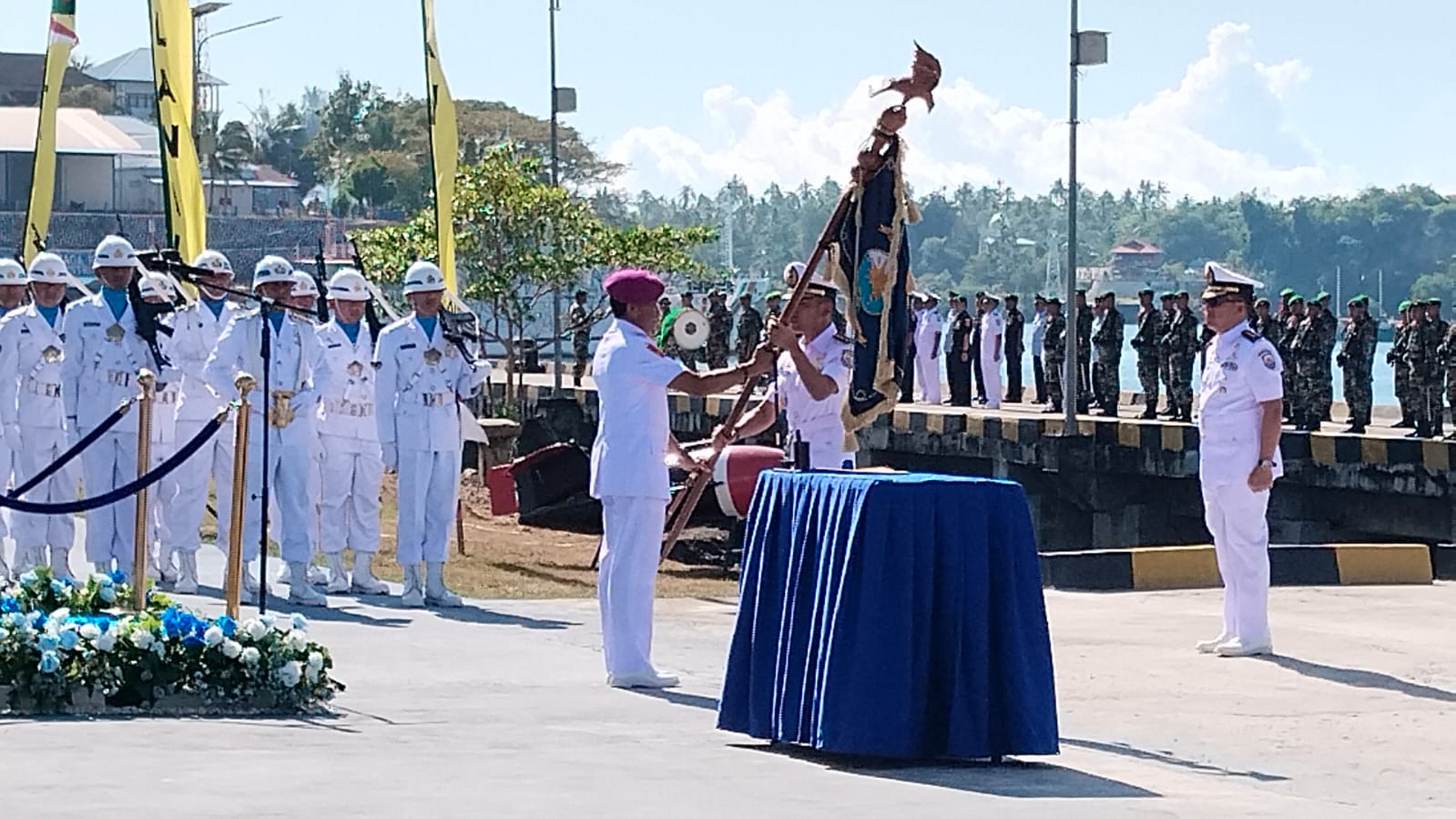 Upacara Sertijab Danlanal Kendari di Pimpin Langsung Danlantamal VI/Makassar