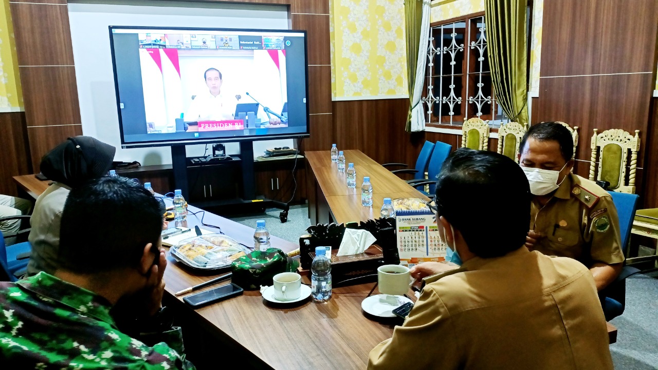 Wakil Bupati Subang Ikuti Arahan Persiden RI, Terkait Percepatan Penanganan Covid-19