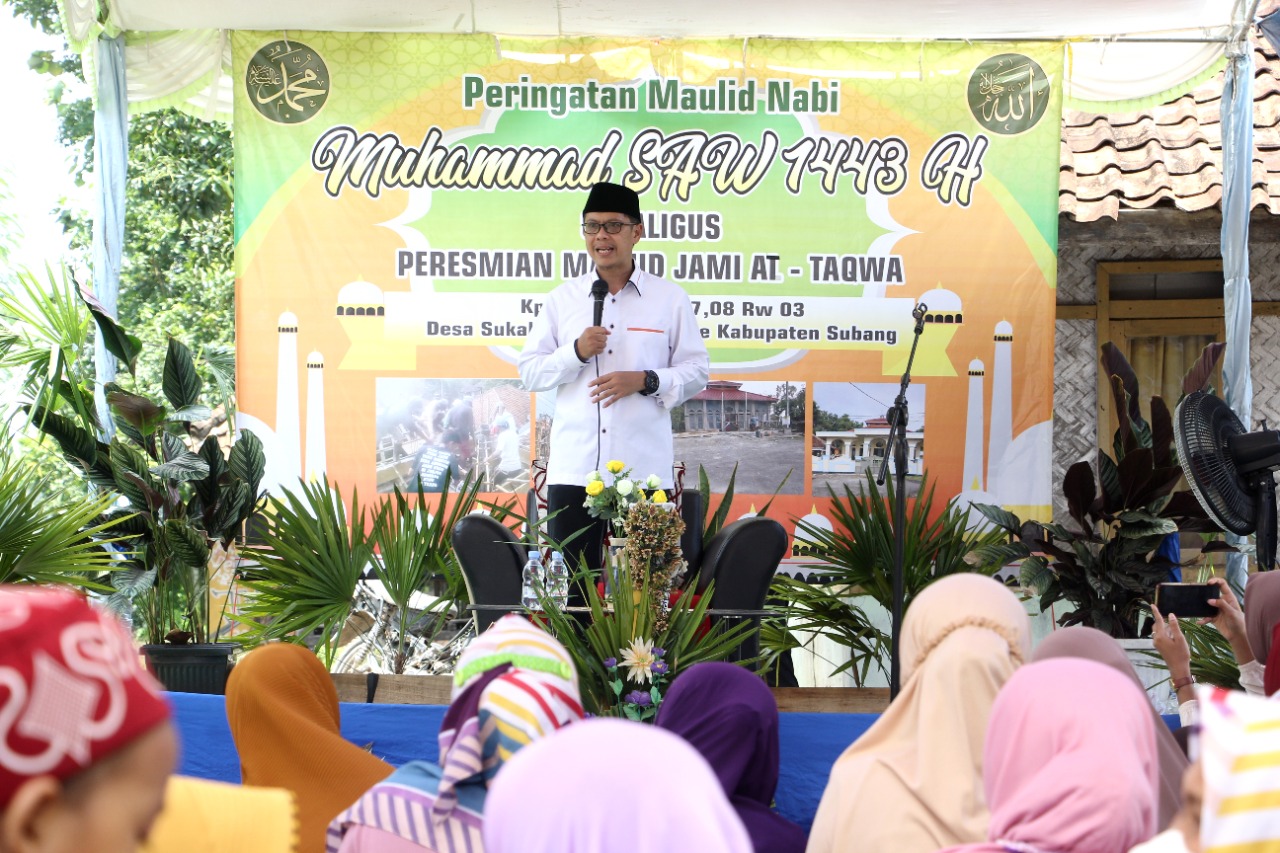 Wakil Bupati Subang Resmikan Masjid Jami At- Taqwa Desa Sukahurip