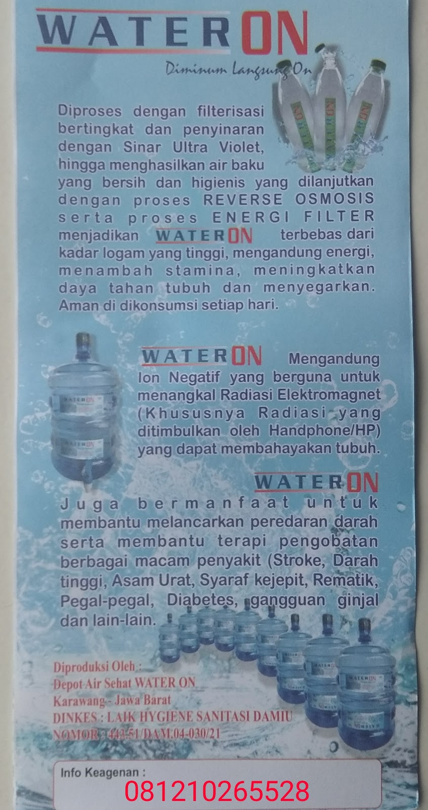 Water On Untuk Penangkal Radiasi HP