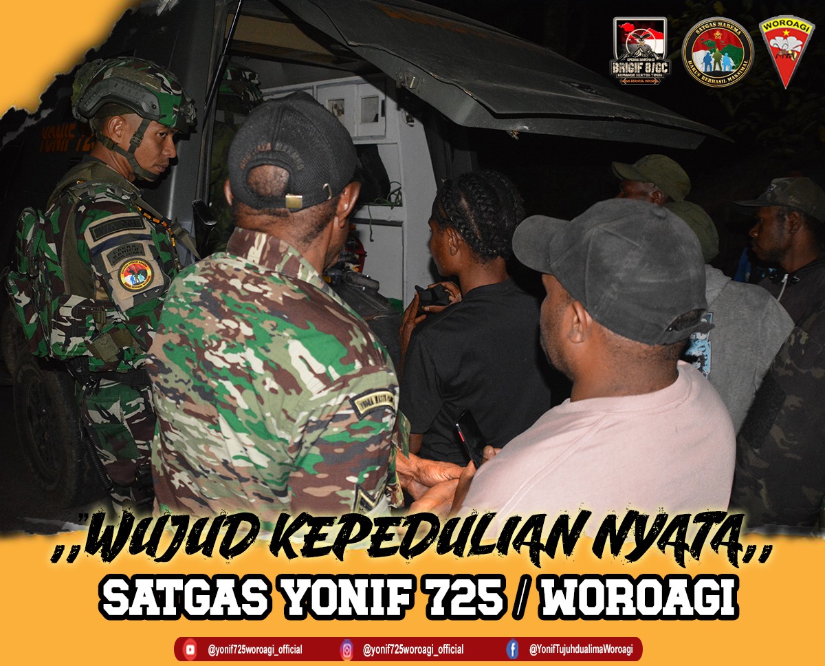 Wujud Kepedulian Nyata Satgas PAMTAS RI-PNG Mobile Yonif 725/Woroagi Untuk Rakyat